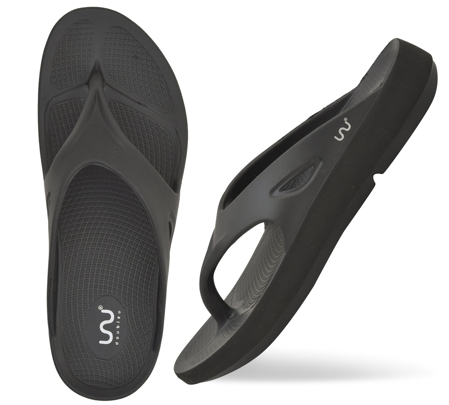 Doubleu Comfort Men Comfortable & Light Weight Black Slipper