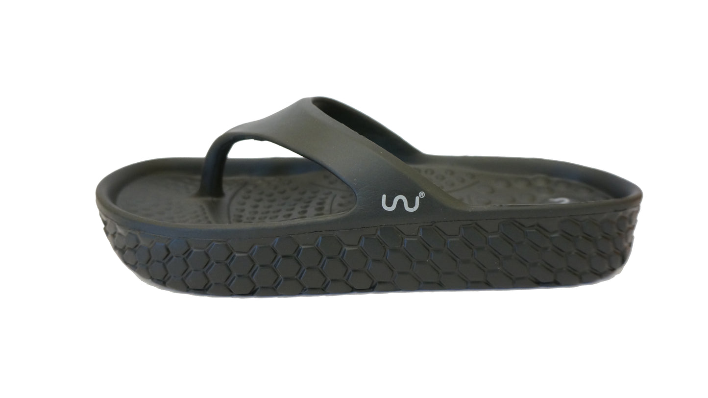 Doubleu Kyoto Women Comfortable & Light Weight Black Slipper