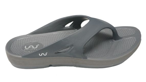 Doubleu Comfort Men Slipper Comfortable & Light Weight Recovery Footwear (Grey + Carbon)