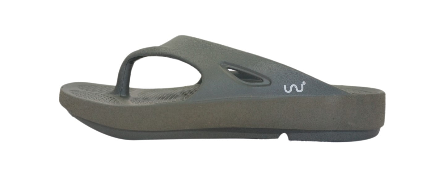 Doubleu Comfort Men Slipper Comfortable & Light Weight Recovery Footwear (Grey + Carbon)