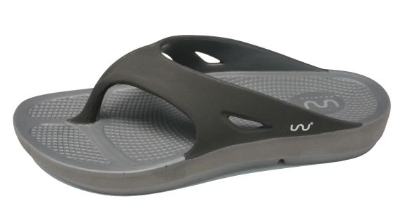 Doubleu Comfort Men Slipper Comfortable & Light Weight Recovery Footwear (Grey + Black Men)