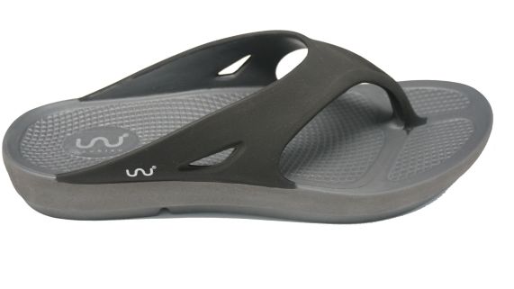 Doubleu Comfort Men Slipper Comfortable & Light Weight Recovery Footwear (Grey + Black Men)