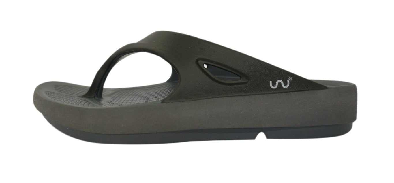 Doubleu Comfort Men Slipper Comfortable & Light Weight Recovery Footwear (Grey + Black Men)