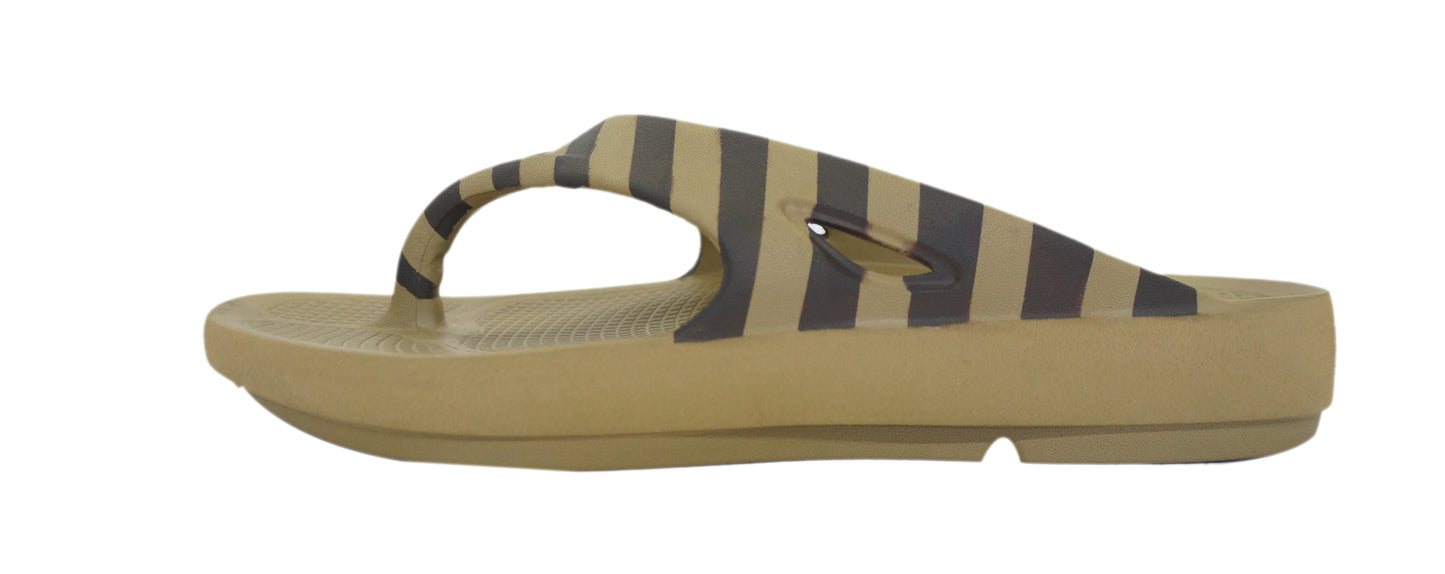 Doubleu Comfort Men Slipper Comfortable & Light Weight Recovery Footwear (Dark Beige + Beige Brown)