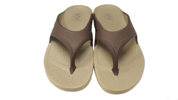 Doubleu Comfort Men Slipper Comfortable & Light Weight Recovery Footwear (Dark Beige + Camel Brown)