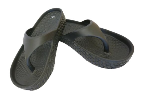 Doubleu Kyoto Women Slipper Comfortable & Light Weight Recovery Footwear (BLACK)