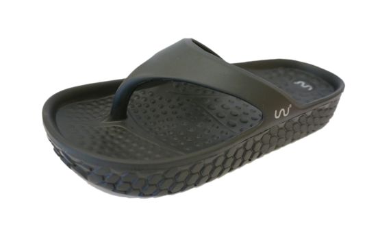Doubleu Kyoto Women Slipper Comfortable & Light Weight Recovery Footwear (BLACK)