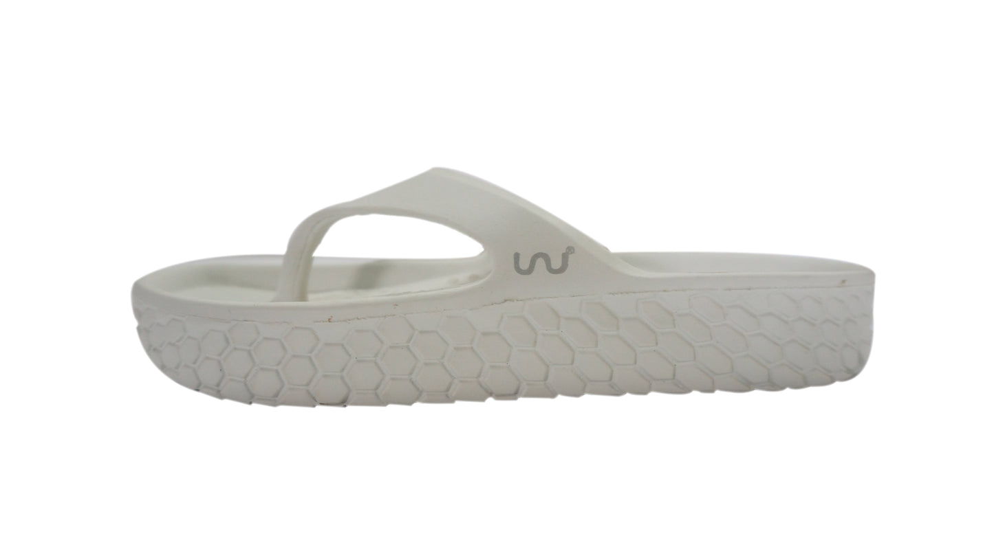 Doubleu Kyoto Women Slipper Comfortable & Light Weight Recovery Footwear (WHITE)