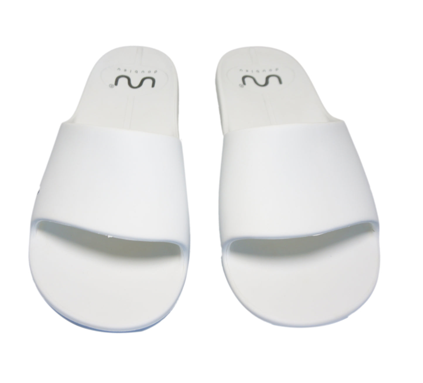 Doubleu Milano Men Slipper Comfortable & Light Weight Recovery Footwear (White)