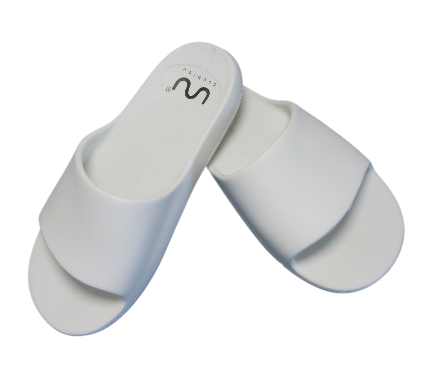 Doubleu Milano Men Slipper Comfortable & Light Weight Recovery Footwear (White)