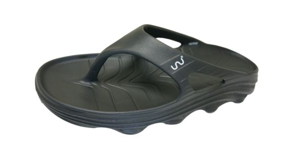 Doubleu Riva Men Slipper Comfortable & Light Weight Recovery Footwear (BLACK)