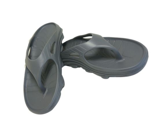 Doubleu Riva Men Slipper Comfortable & Light Weight Recovery Footwear (GREY/CARBONE Men)