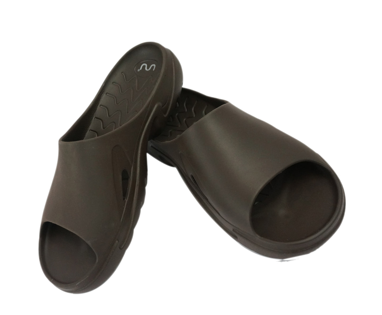 Doubleu Roma Slider for Men Comfortable Recovery Footwear (Does Not Shrink) (C Brown)