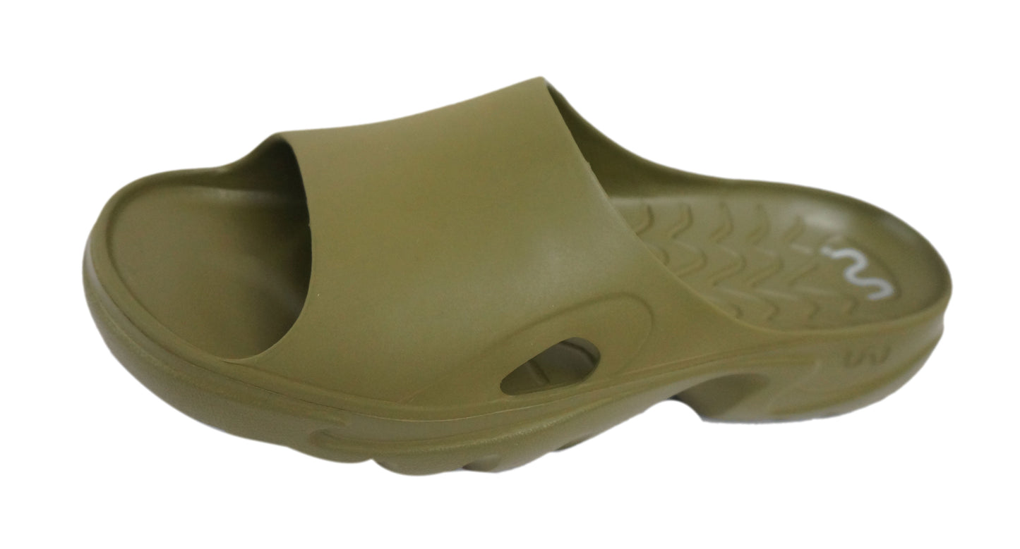 Doubleu Roma Slider for Men Comfortable Recovery Footwear (Does Not Shrink) (Olive)
