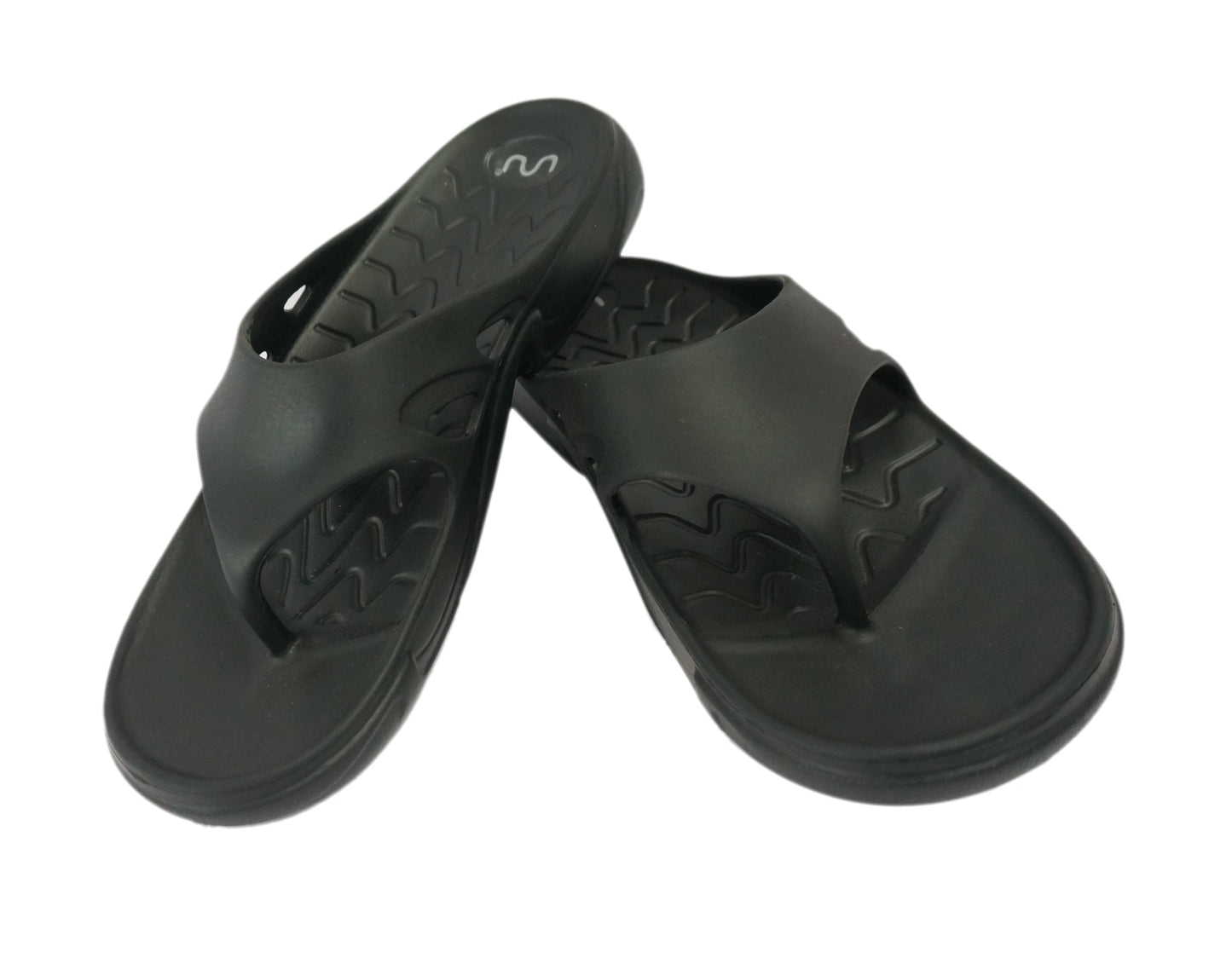 Doubleu Roma Thong for Men Comfortable Recovery Footwear (Does Not Shrink) (Black)