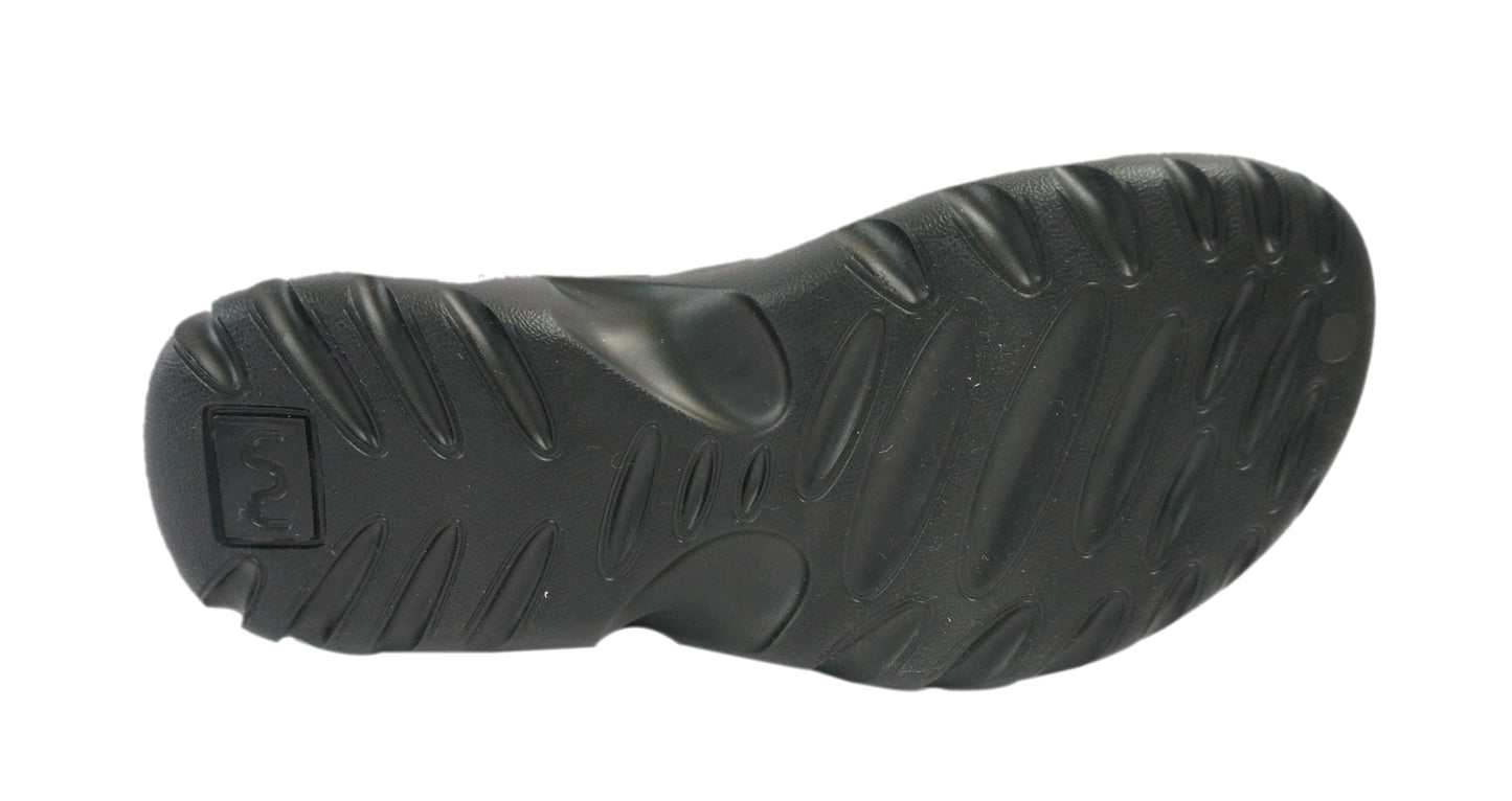 Doubleu Roma Thong for Men Comfortable Recovery Footwear (Does Not Shrink) (Black)