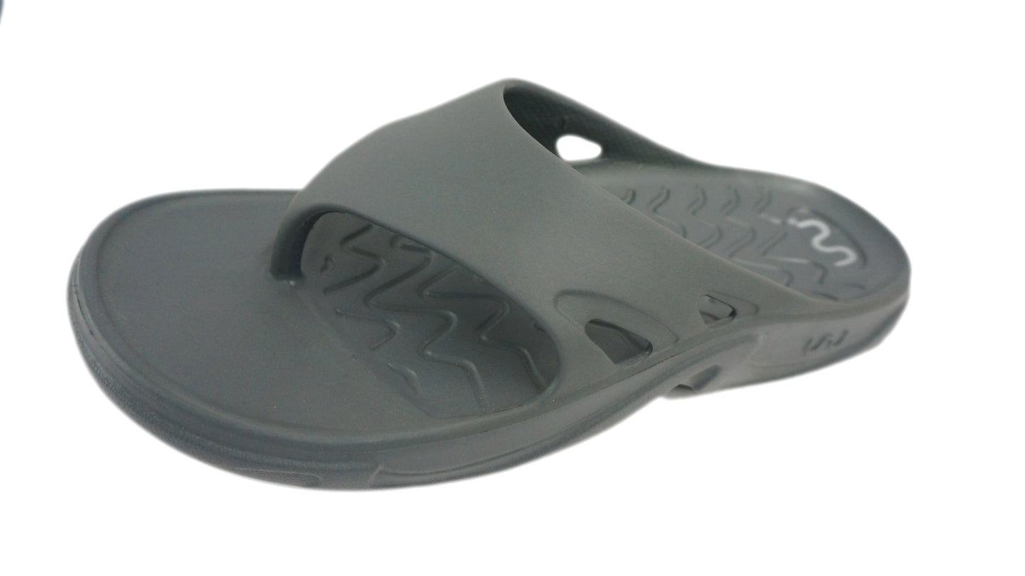 Doubleu Roma Thong for Men Comfortable Recovery Footwear (Do Not Shrink) (Carbone)