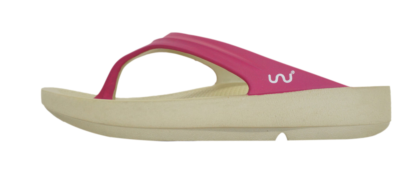Doubleu Lite Women Light Weight Beige + Fuchsia Slipper