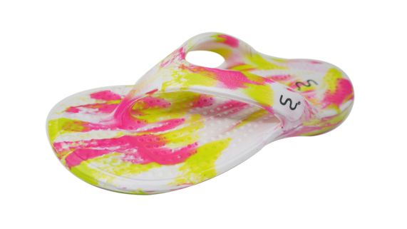 Doubleu California Women Slipper Comfortable & Light Weight Recovery Footwear (WHITE+PINK+GREEN)