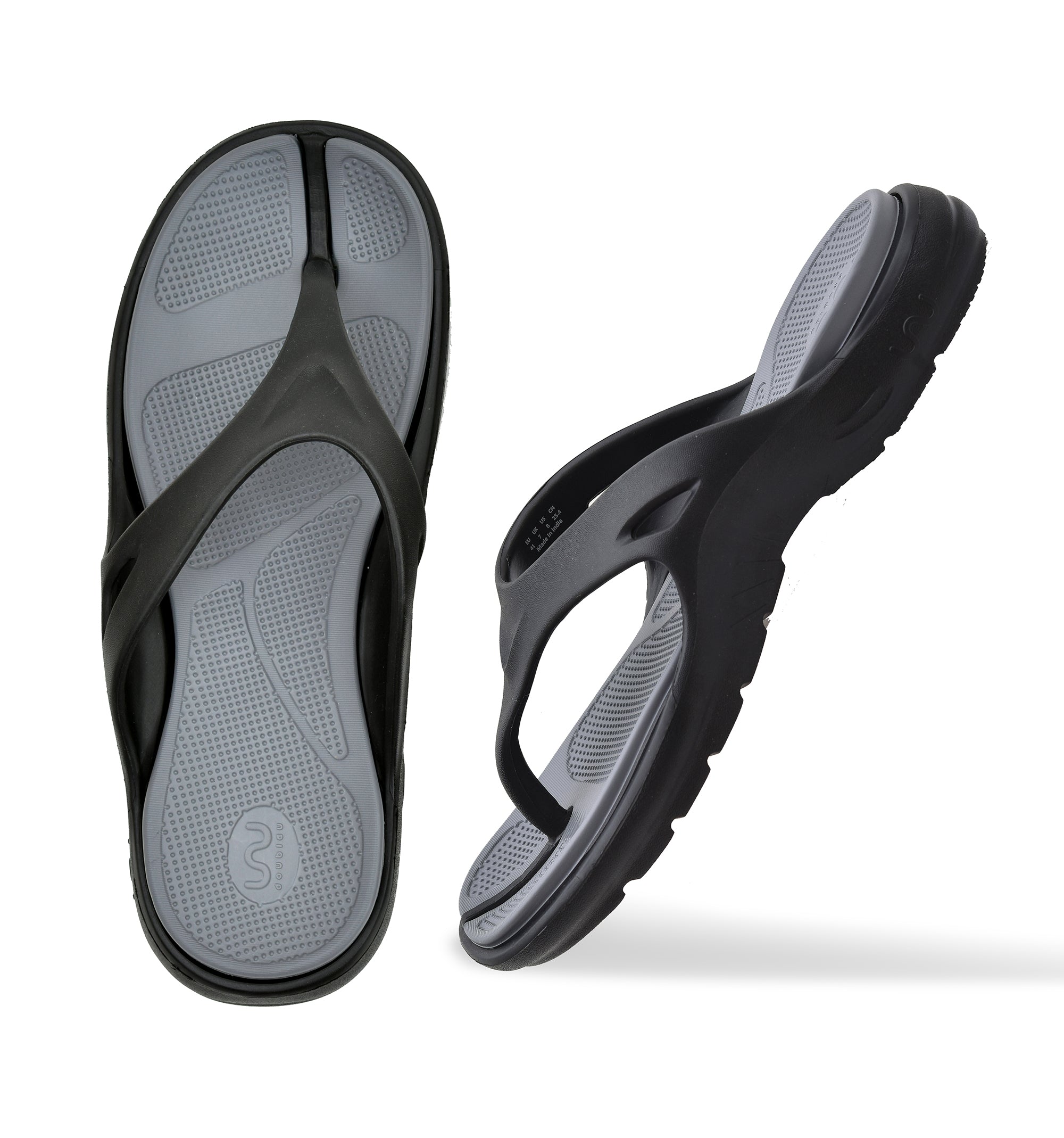 Doubleu Bermuda Men Comfortable Recovery Footwear Black Carbon