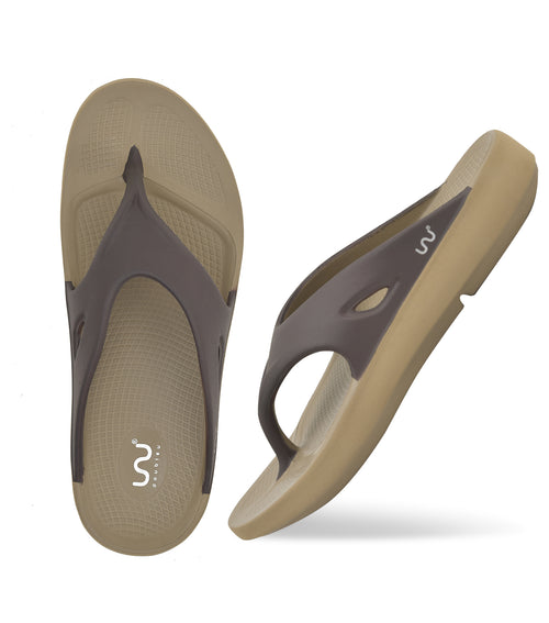 Doubleu Comfort Men Comfortable & Light Weight Slipper Khaki-Brown