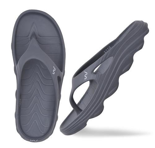Doubleu Riva Men Comfortable & Light Weight Slipper Grey