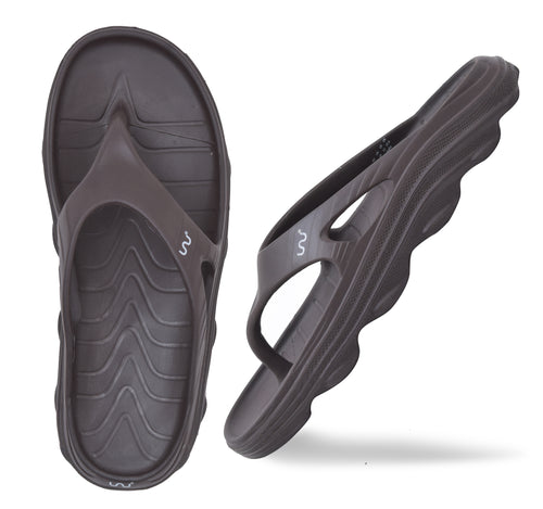 Doubleu Riva Men Comfortable & Light Weight Slipper C-Brown