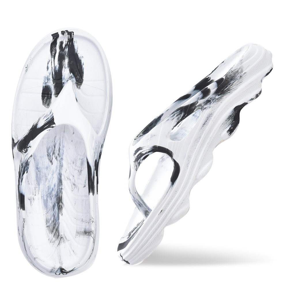 Doubleu Riva Women Marble Comfortable Recovery Footwear White + Black