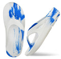 Doubleu V-Shape Women Marble Comfortable & Light Weight Slipper White L Blue