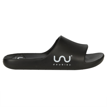 Doubleu Milano Men Comfortable & Light Weight  Black  Slipper