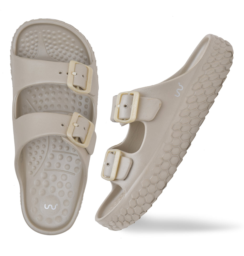 Doubleu Sakura Women Comfortable & Light Weight Slipper Beige