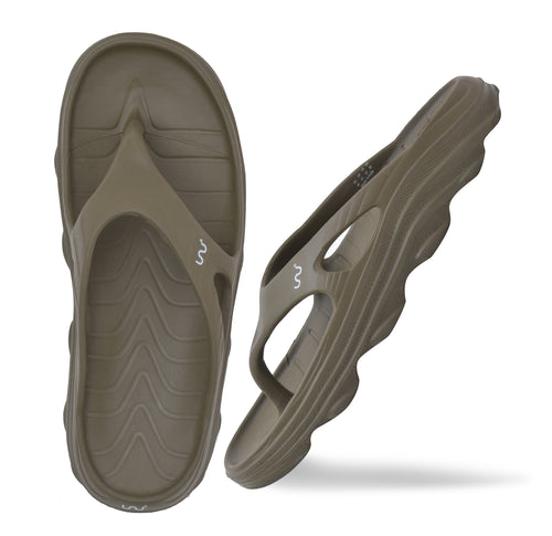 Doubleu Riva Men Comfortable & Light Weight Slipper Olive-Green
