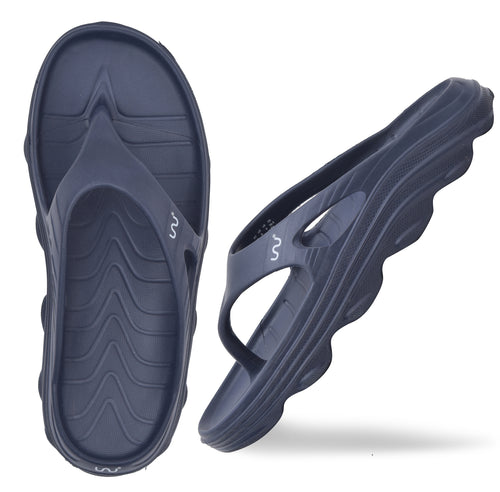 Doubleu Riva Men Comfortable & Light Weight Slipper Navy-Blue