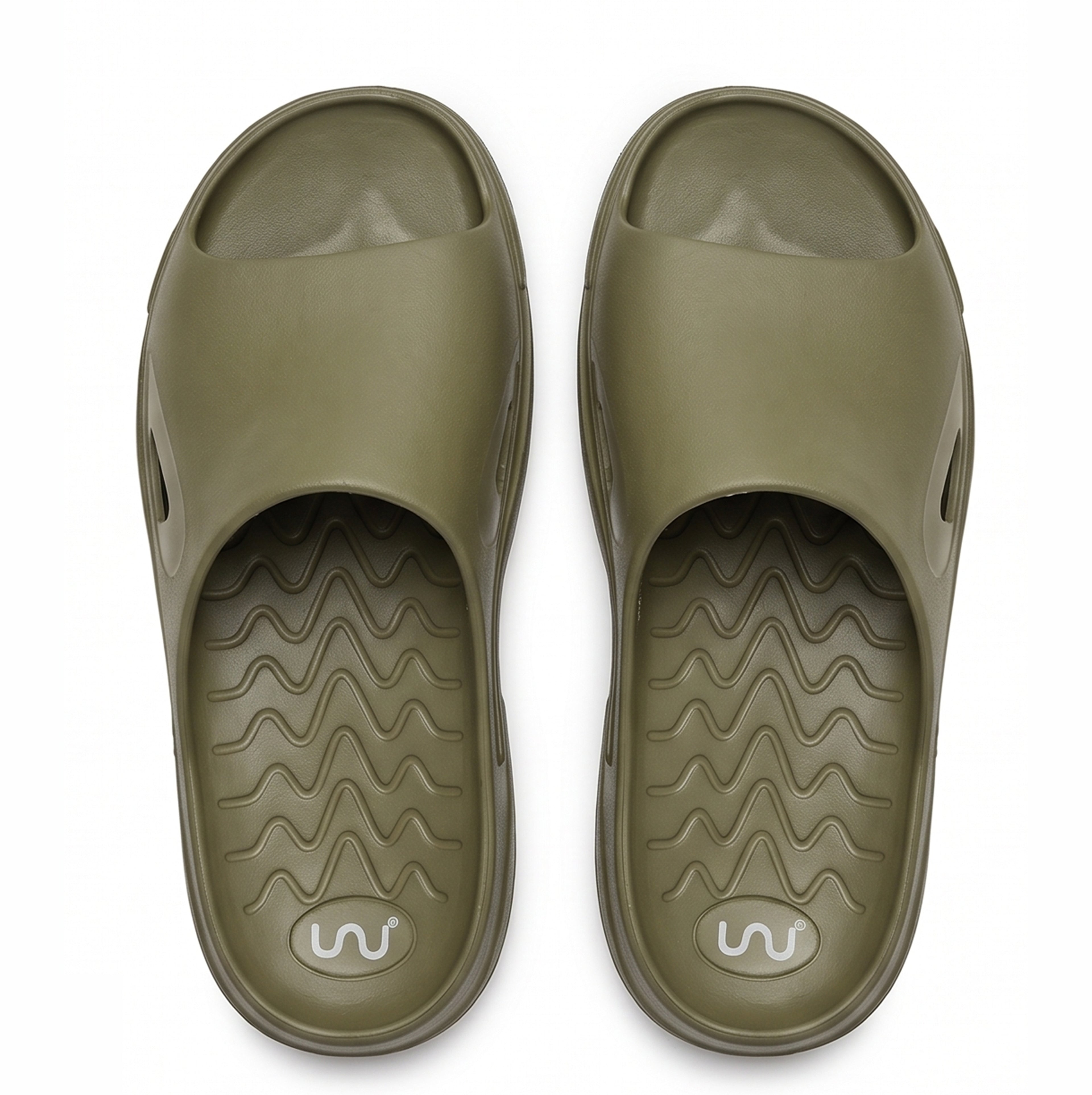 Doubleu Roma Slider for Men Comfortable Recovery Footwear Moss Green