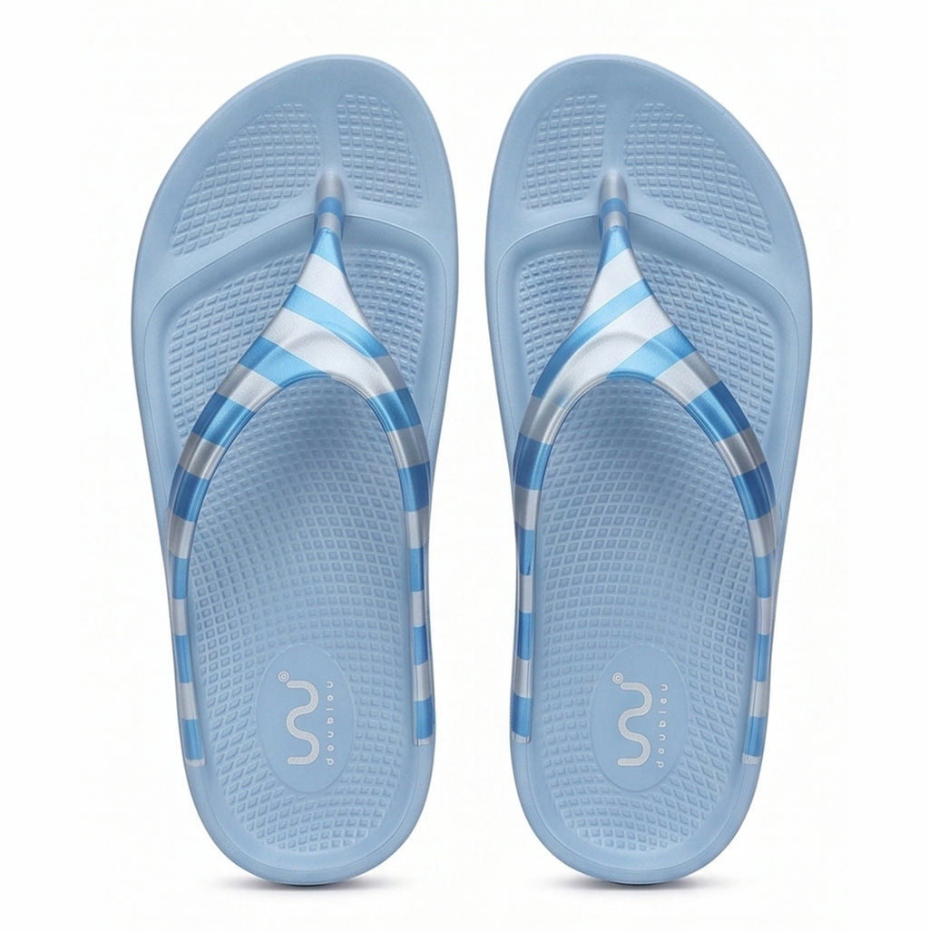 Doubleu Lite Women Comfortable & Light Weight Slipper Beige Powder Blue