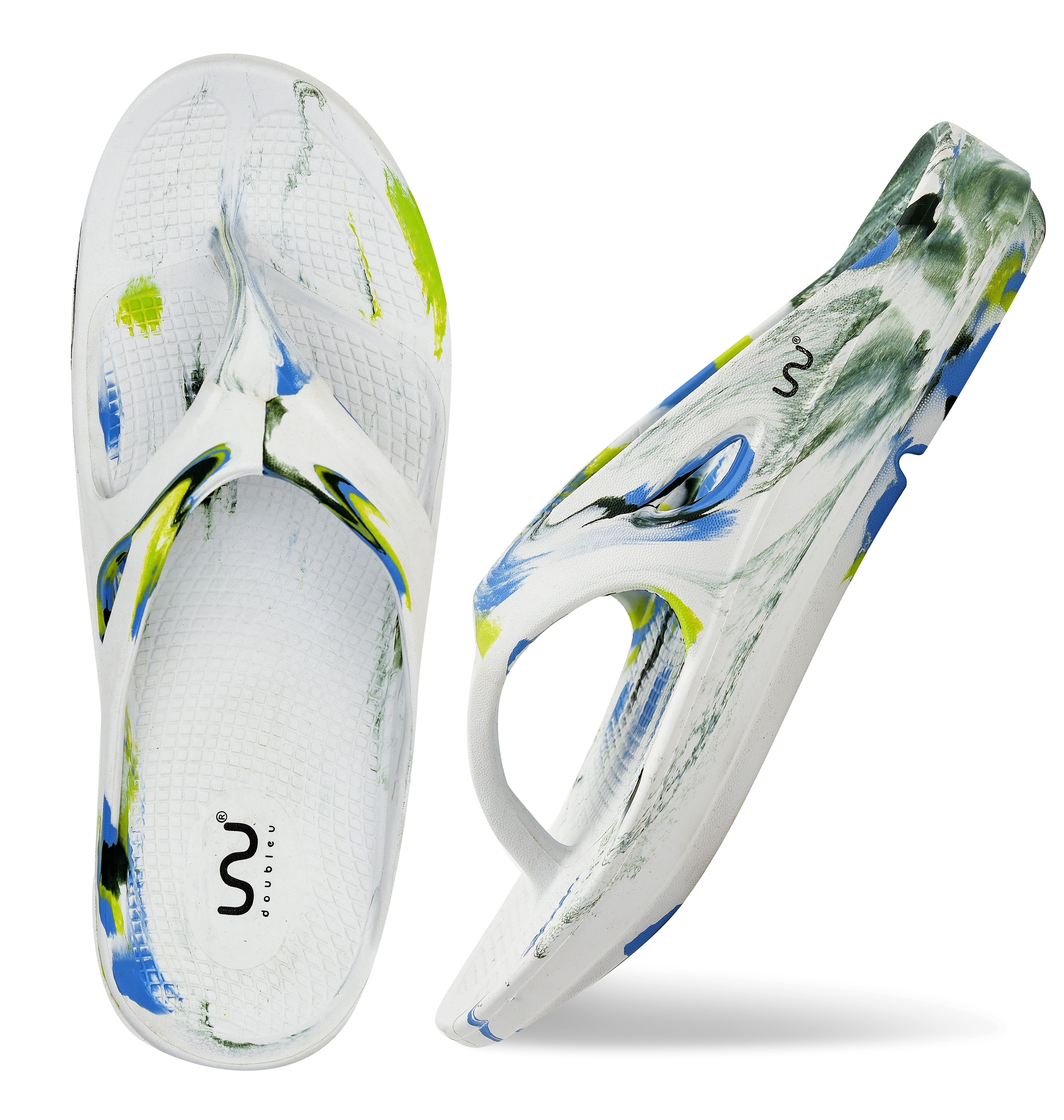 Doubleu V Shape Marble Men Soft Doctor Anti-Skid Slipper White P Blue ...