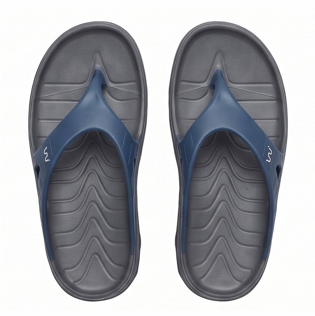 Doubleu Riva Men Marble Comfortable Recovery Footwear Carbone Blue