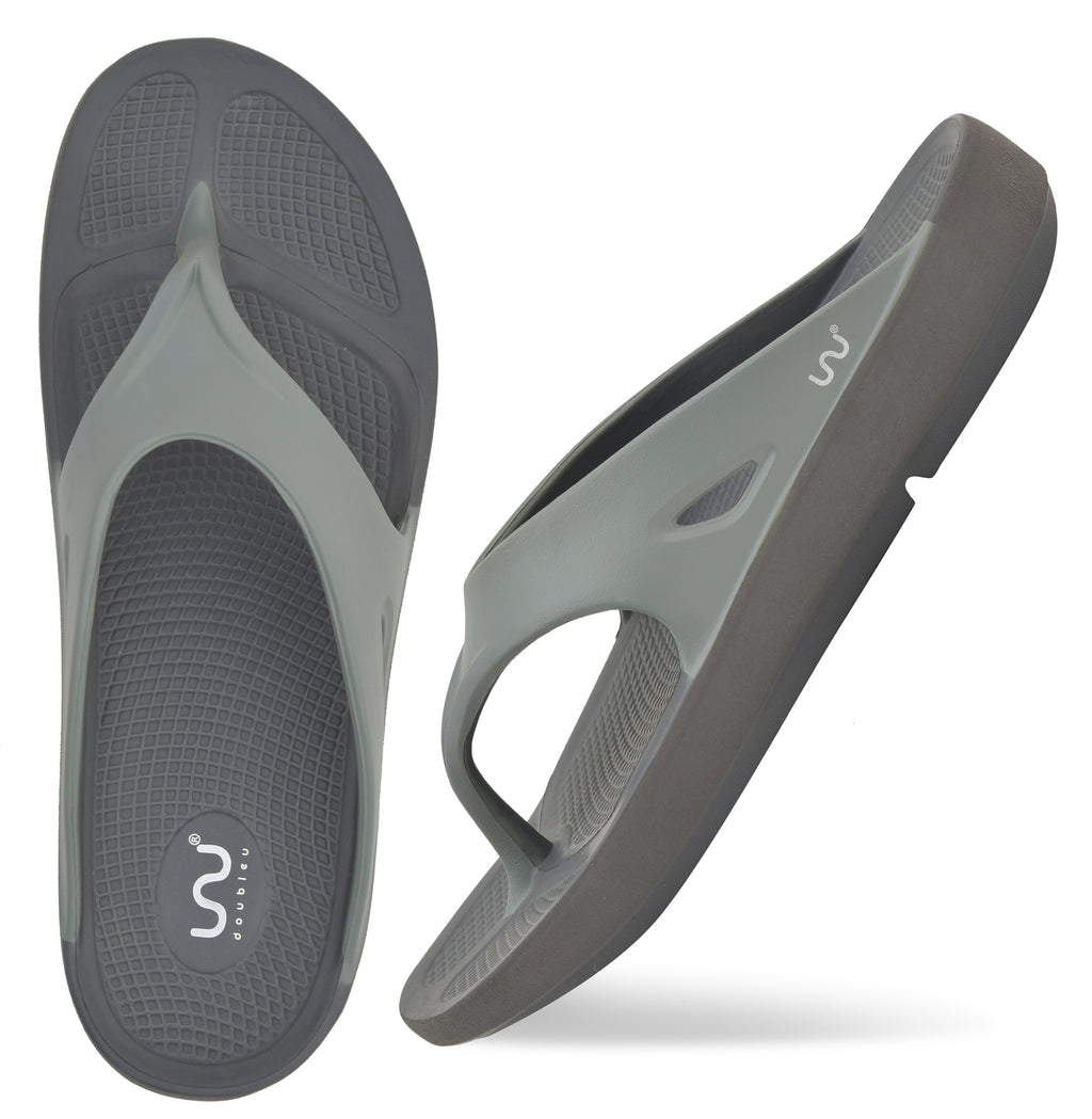 Doubleu Comfort Men Comfortable & Light Weight Slipper Carbon-Light-Grey