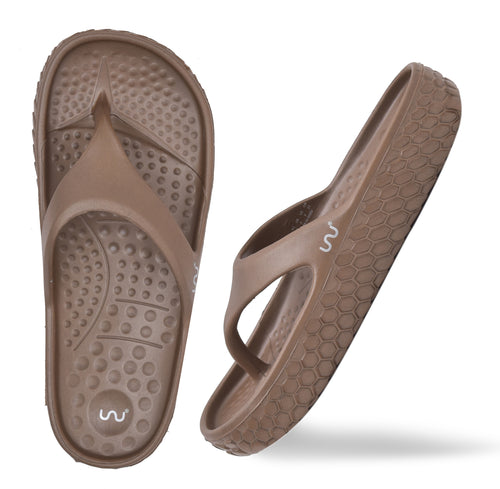 Doubleu Kyoto Women Comfortable & Light Weight Slipper Bronzo-Metal