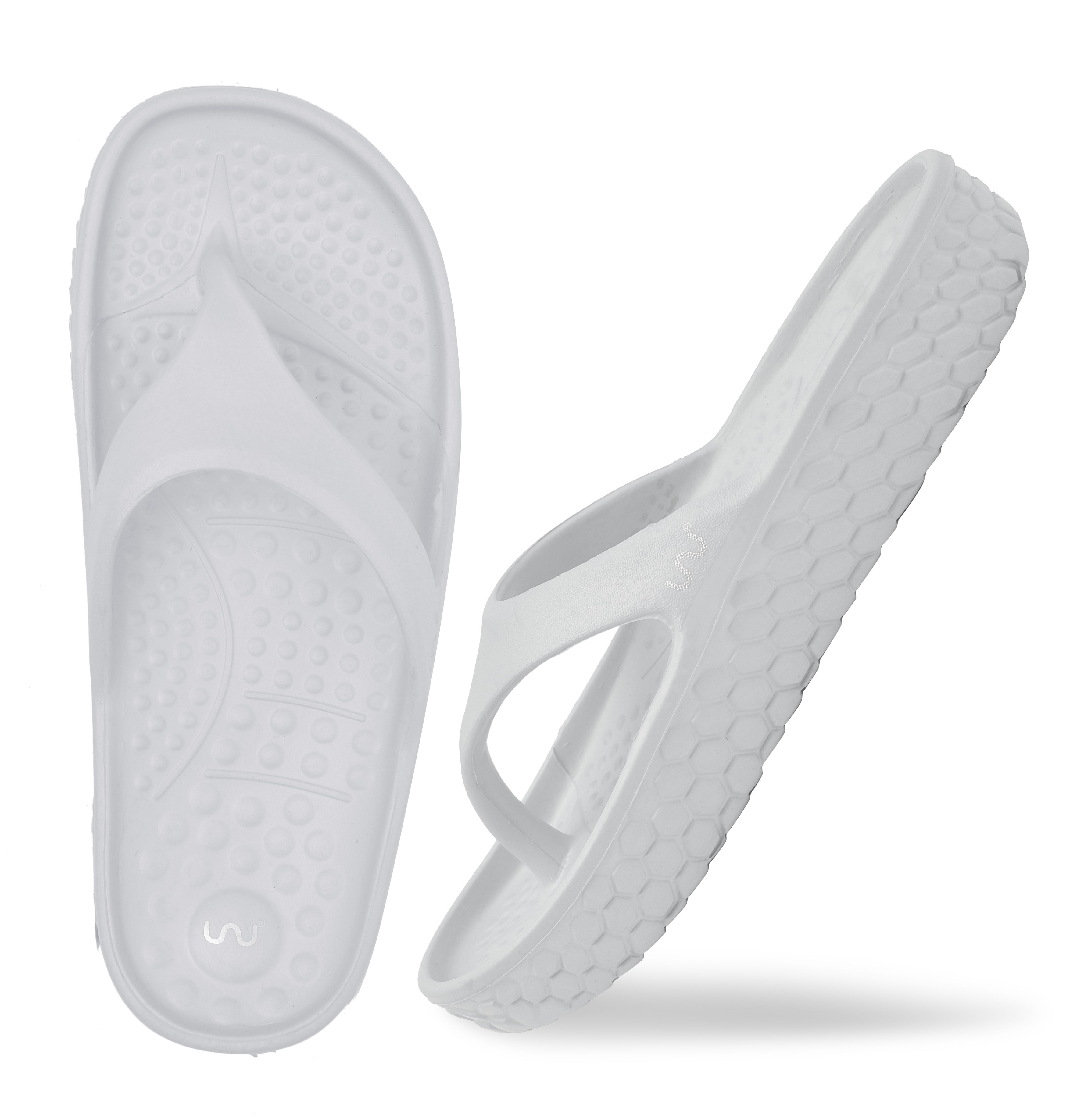 Doubleu Kyoto Women  Comfortable & Light Weight White Slipper