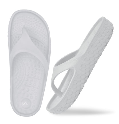 Doubleu Kyoto Women  Comfortable & Light Weight White Slipper