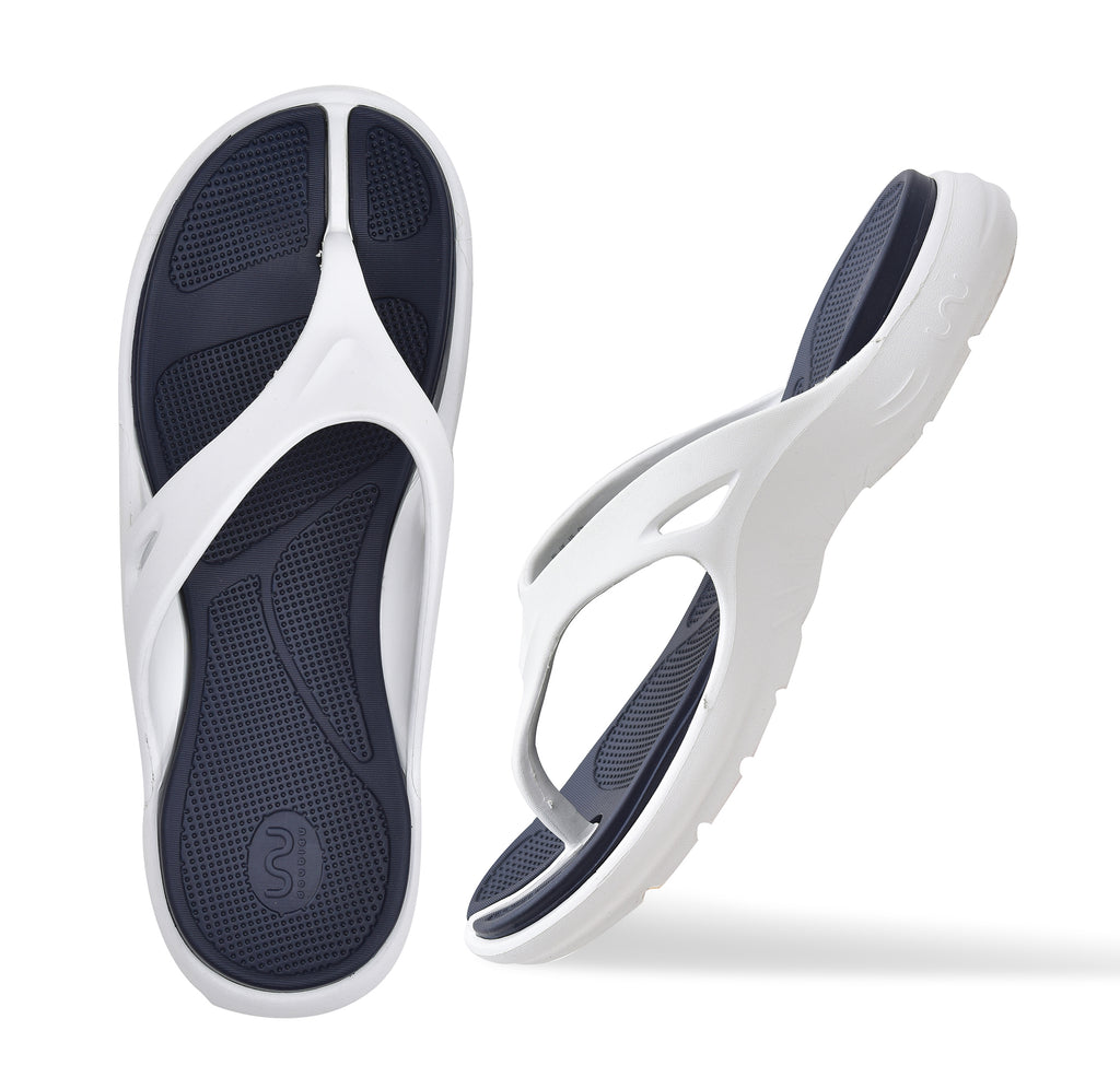 Doubleu Bermuda Men Comfortable Recovery Footwear White Blue