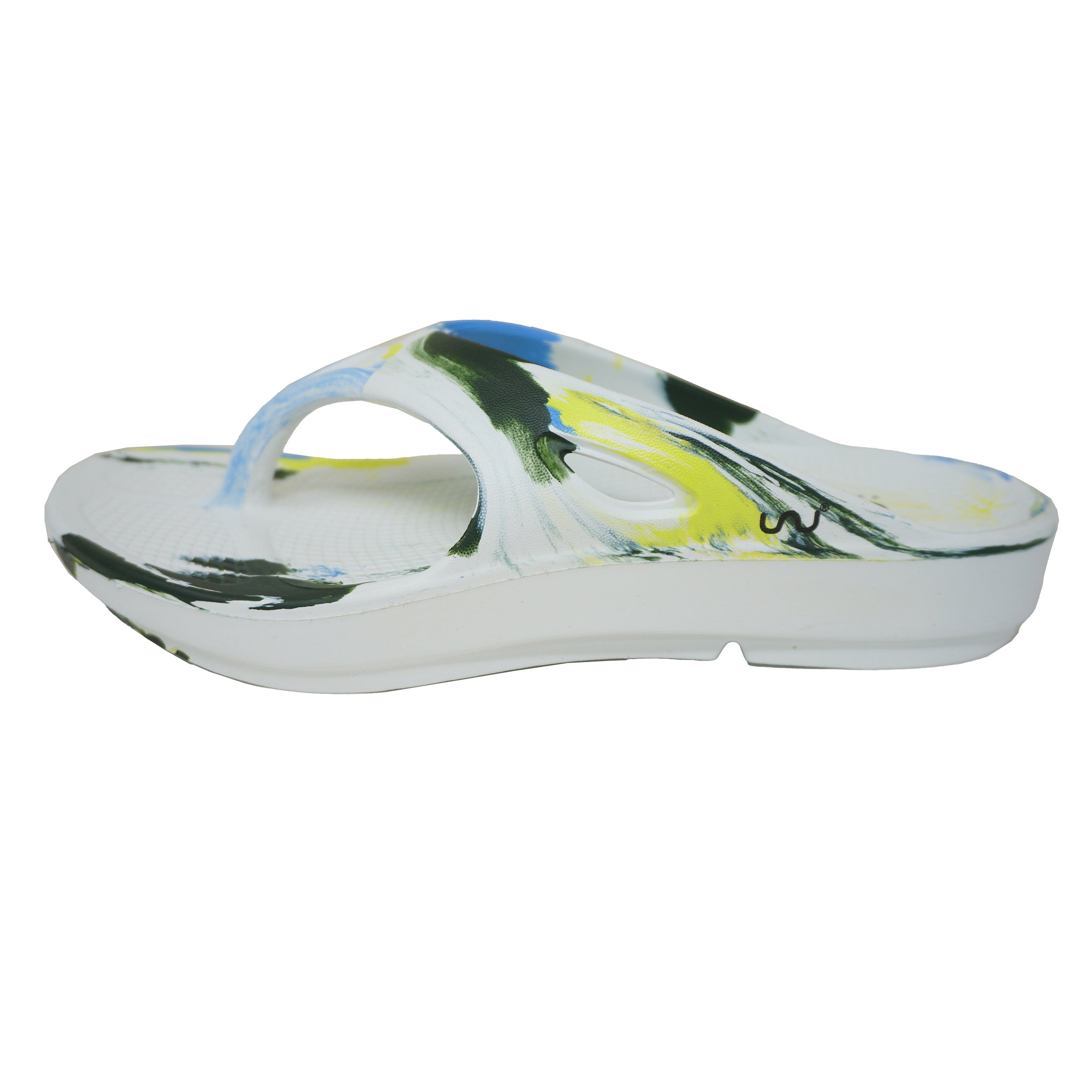 Doubleu V Shape Marble Men Soft Doctor Anti-Skid Slipper White P Blue Lime D Olive