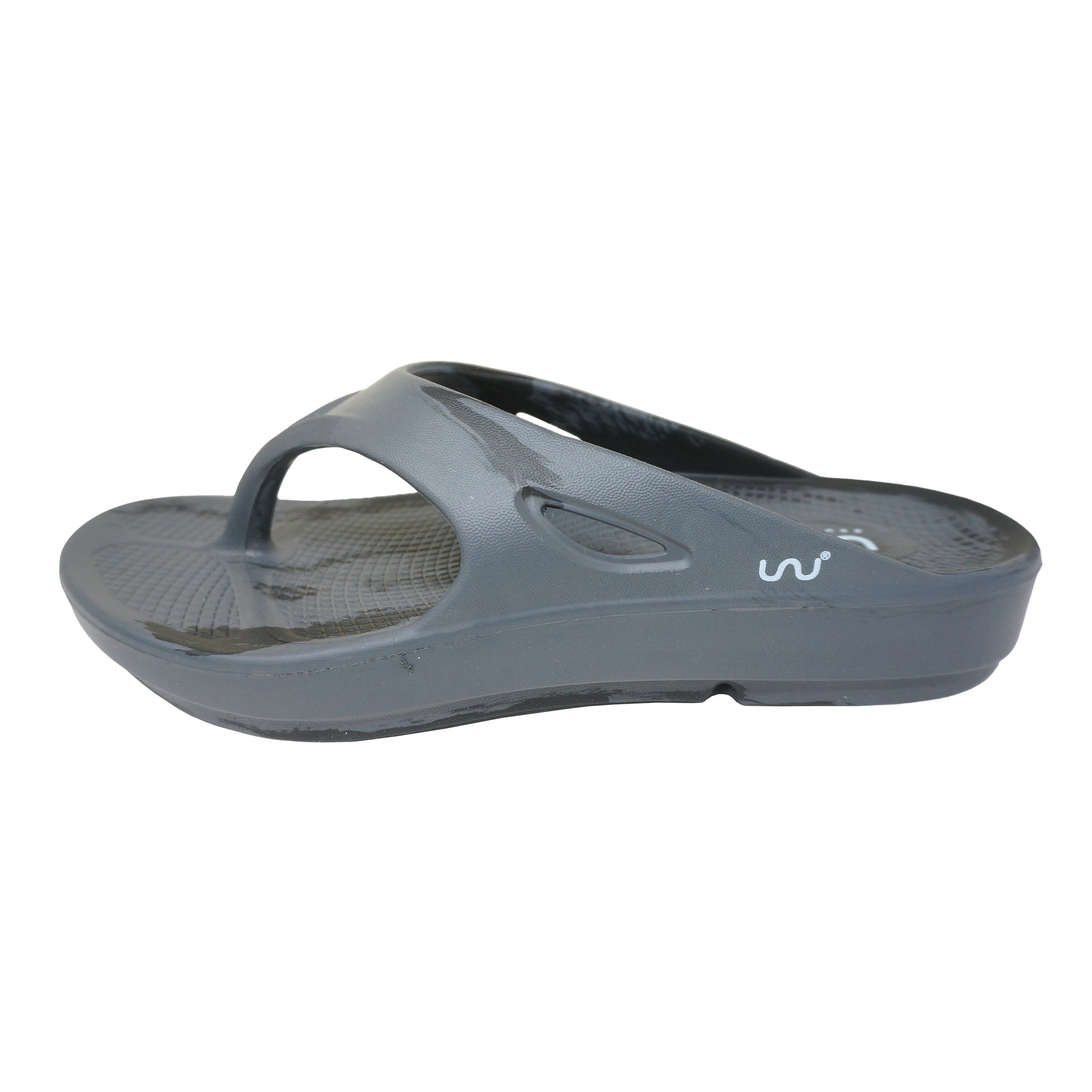 Doubleu V Shape Marble Men Soft Doctor Anti-Skid Slipper Carbone Black