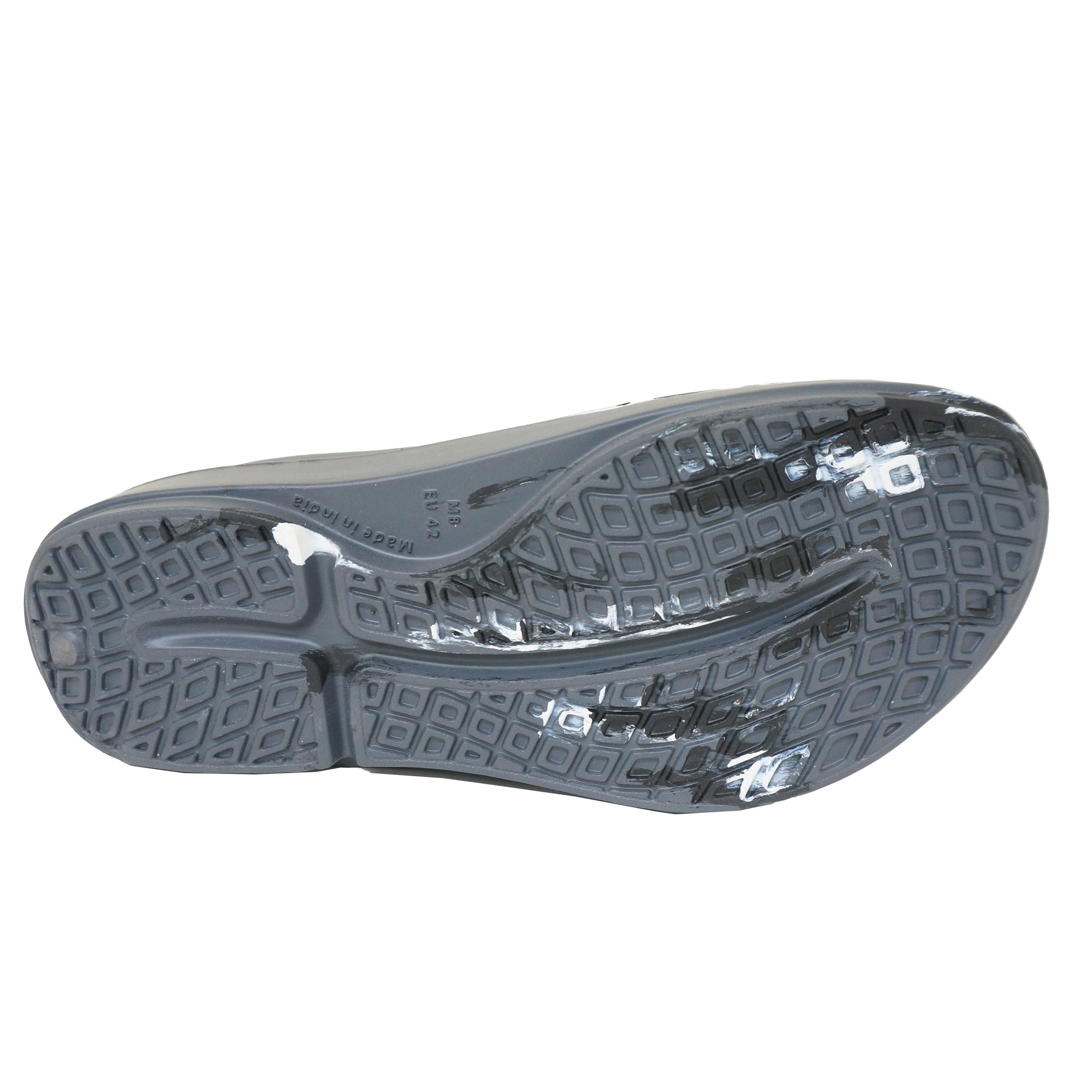 Doubleu V-Shape Women Marble Comfortable & Light Weight Slipper Carbone White Black