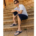 Doubleu Bermuda Men Comfortable Recovery Footwear Blue Bone