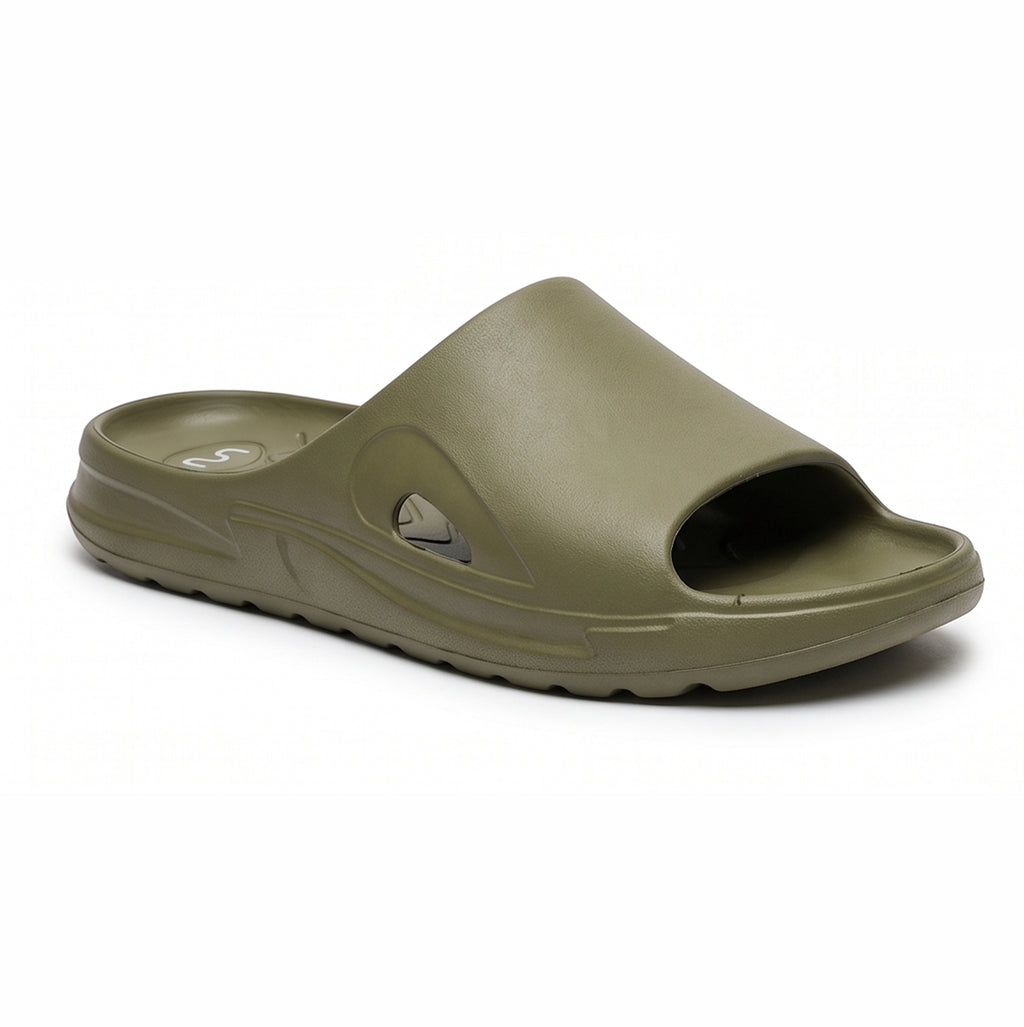 Doubleu Roma Slider for Men Comfortable Recovery Footwear Moss Green