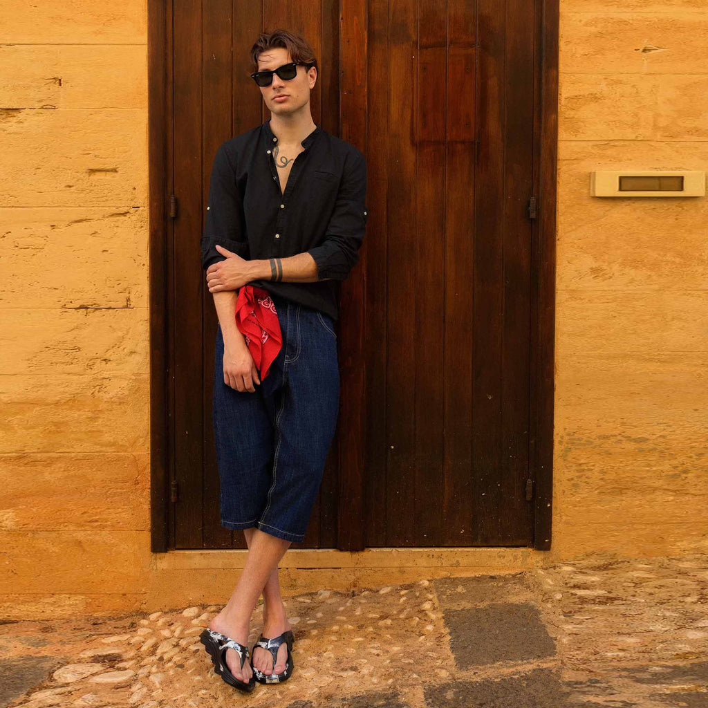 Doubleu Riva Men Marble Comfortable Recovery Footwear