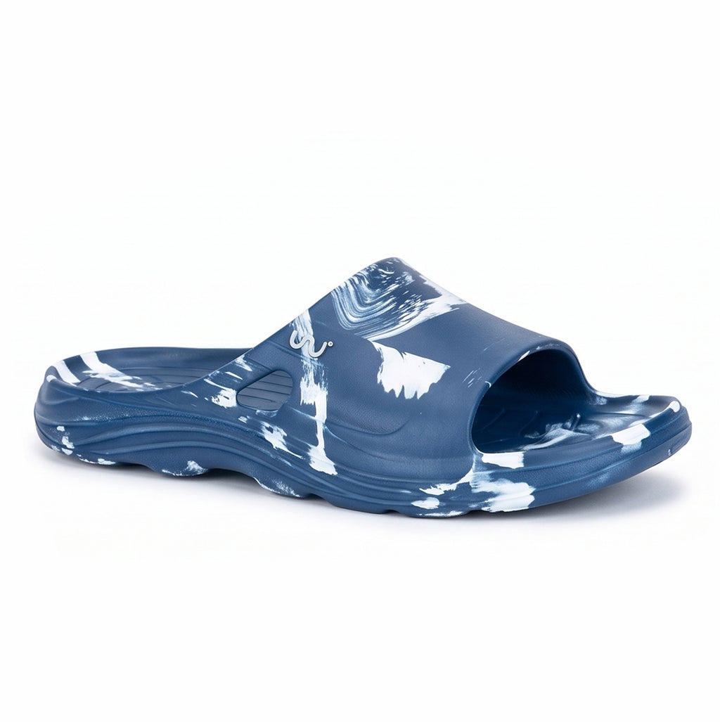 Doubleu  Ultra Sporty Men Comfortable Recovery Footwear White Blue + Whte