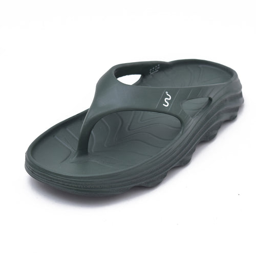 Doubleu Riva Men Comfortable & Light Weight Slipper Dark-Olive-Green